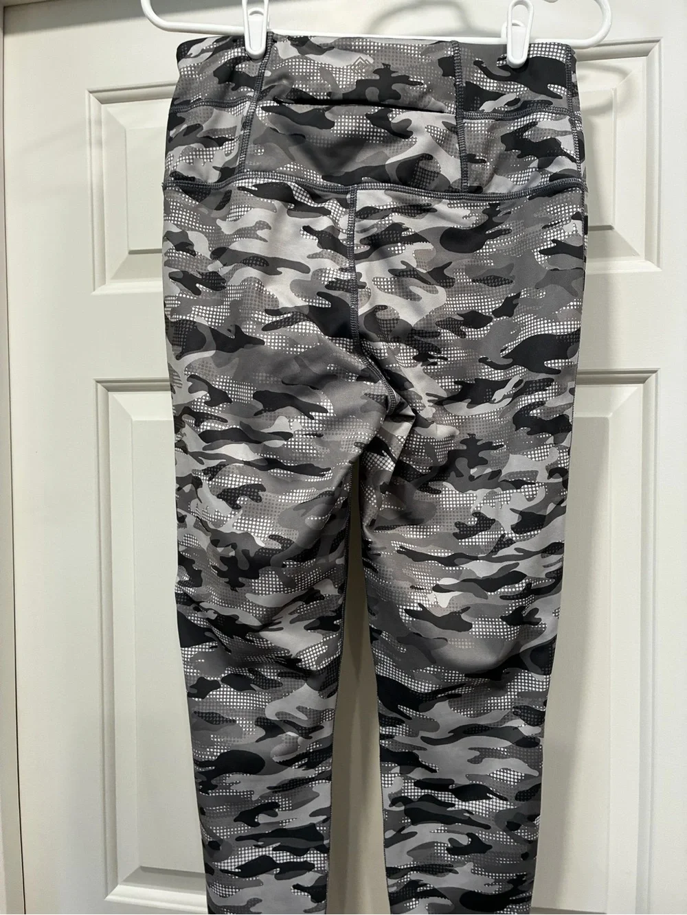 Gray Camo Active Leggings with Wide Waistband